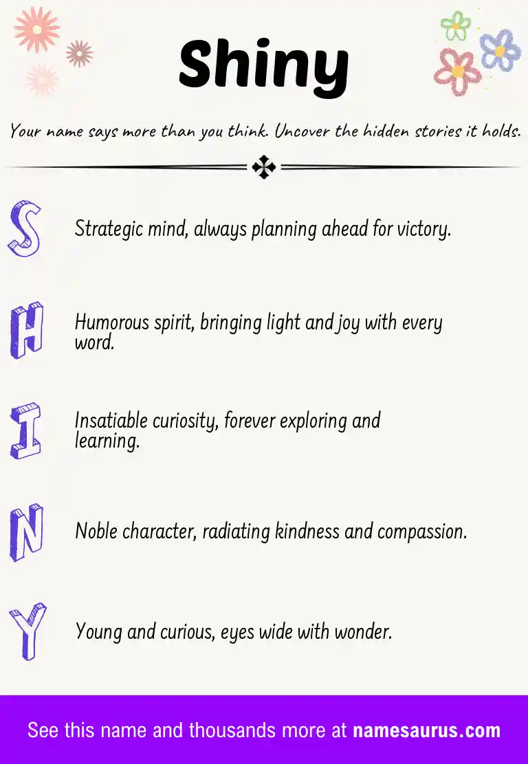 Acrostic poem about Shiny.