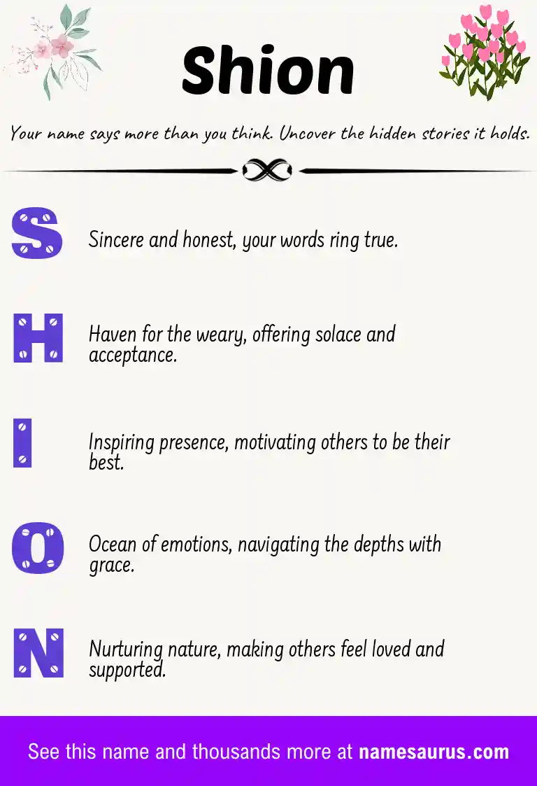 Acrostic poem about Shion.