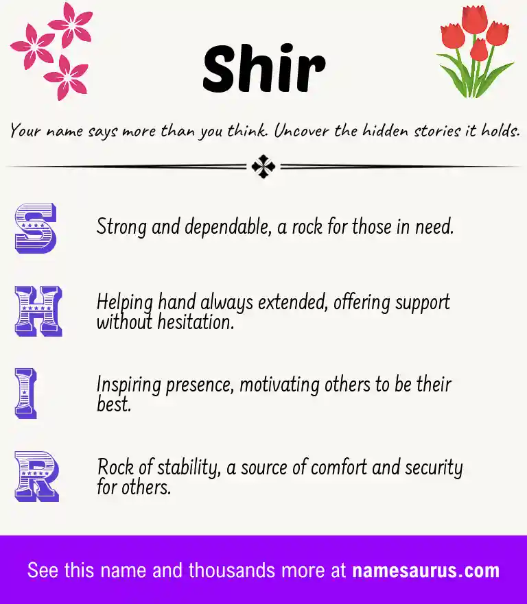 Acrostic poem about Shir.
