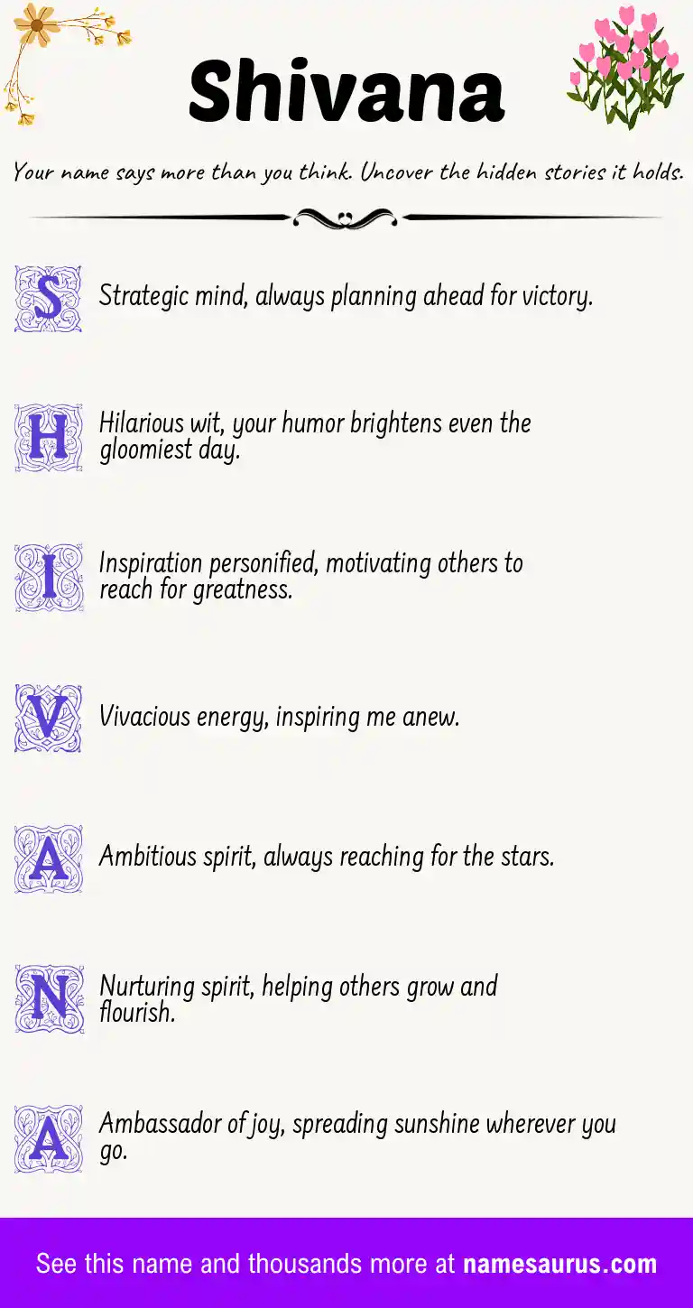 Acrostic poem about Shivana.