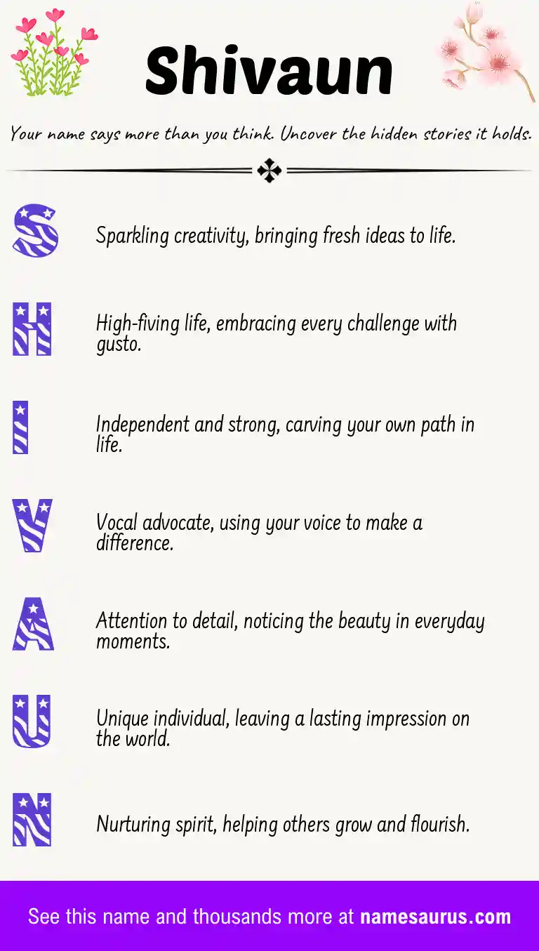 Acrostic poem about Shivaun.