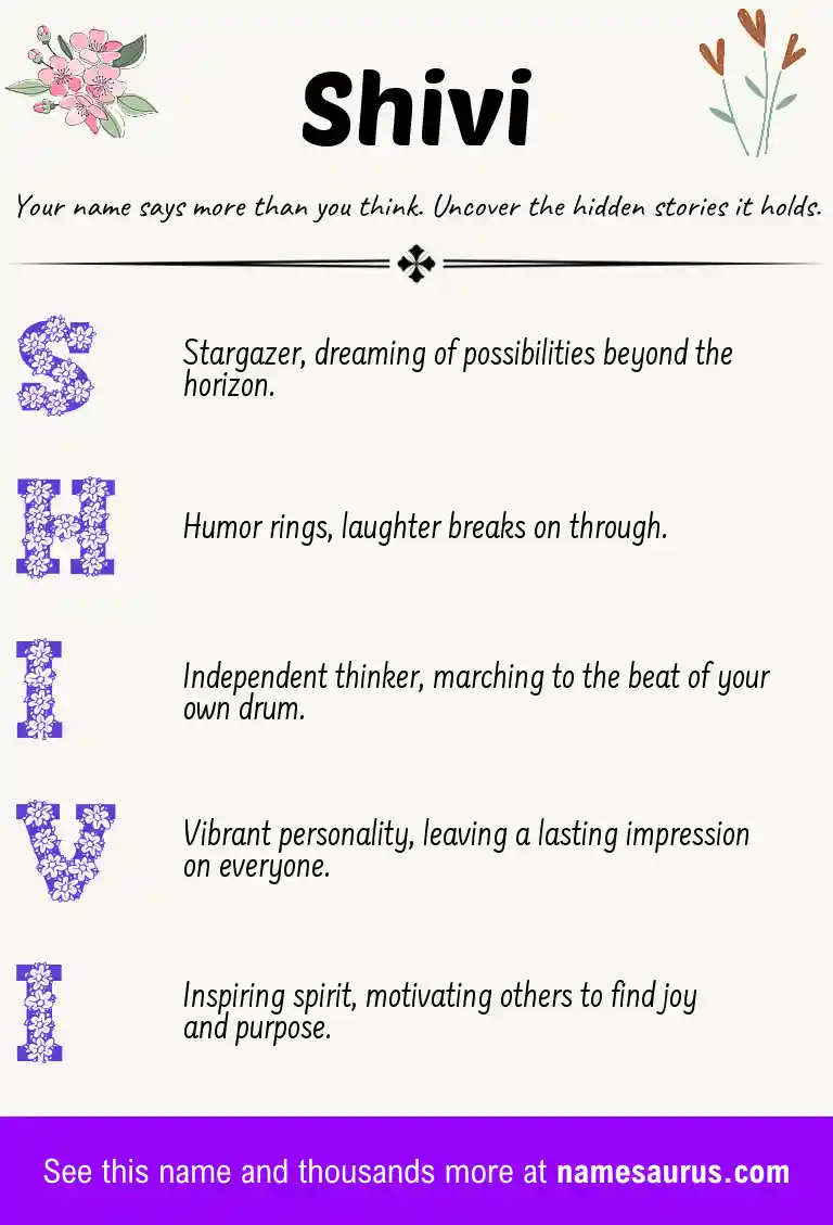 Acrostic poem about Shivi.
