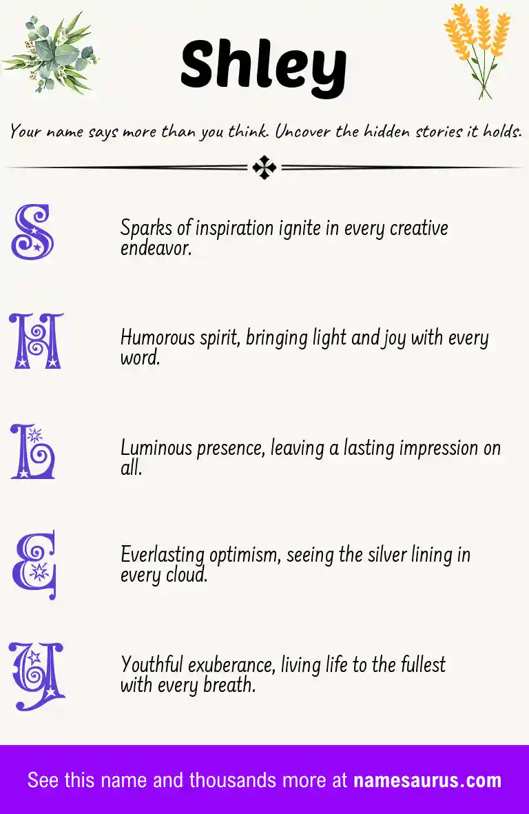Acrostic poem about Shley.