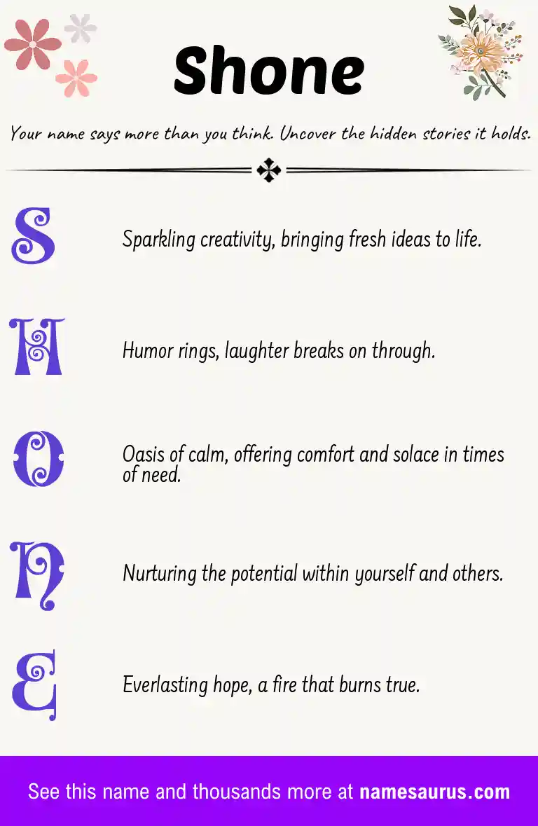 Acrostic poem about Shone.