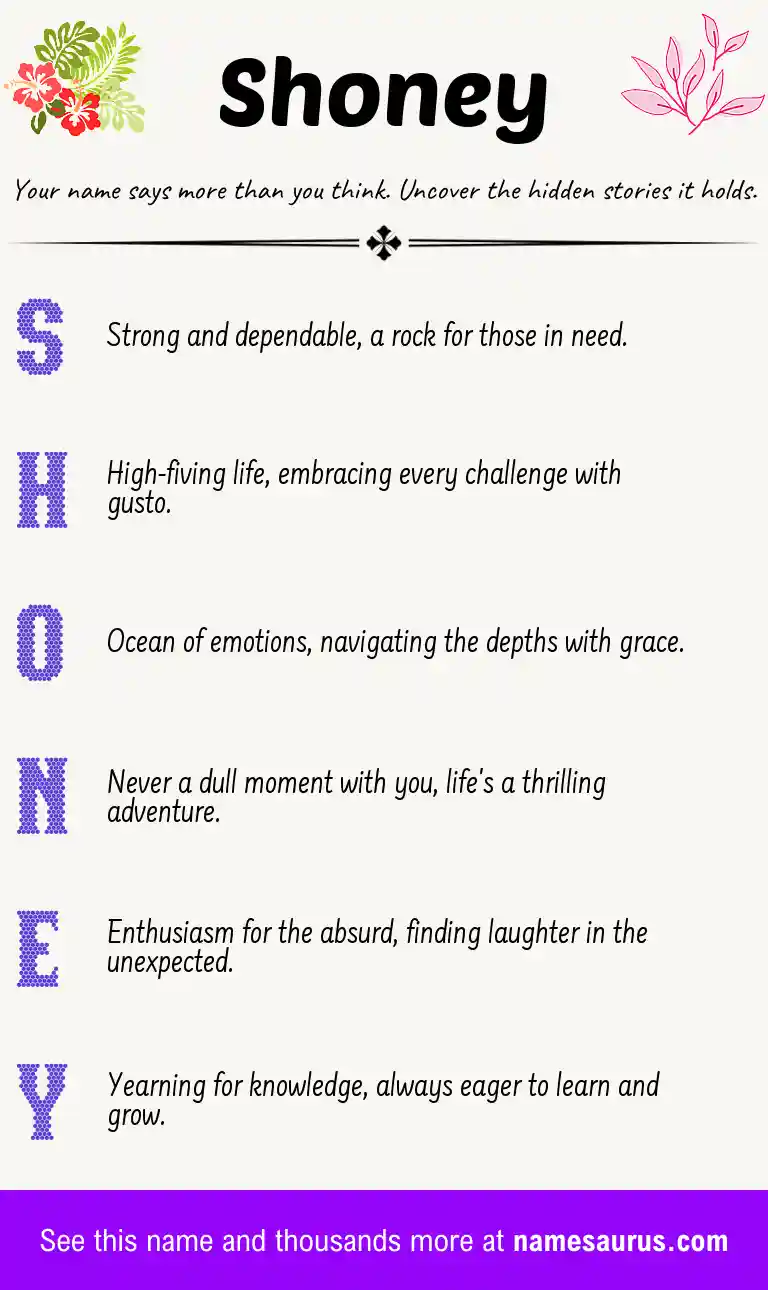Acrostic poem about Shoney.