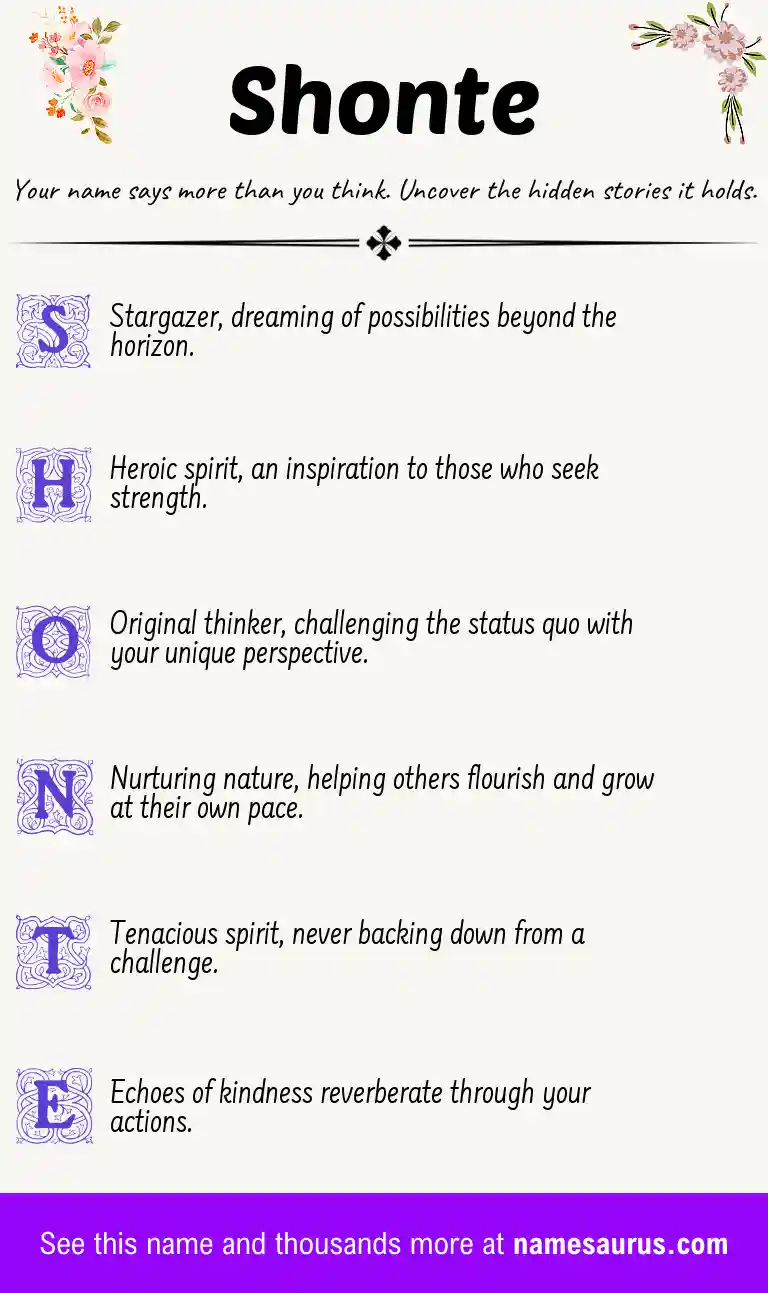 Acrostic poem about Shonte.