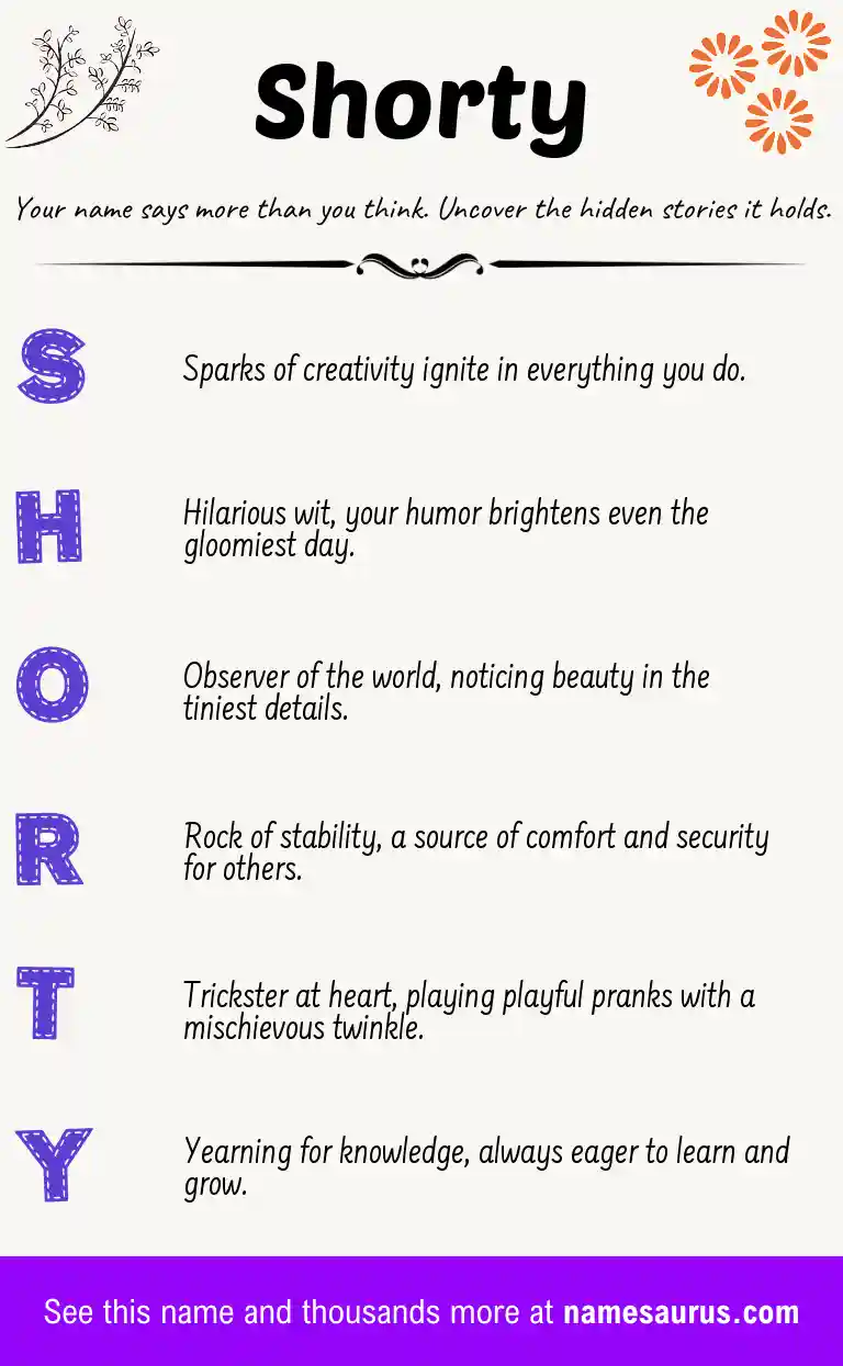 Acrostic poem about Shorty.