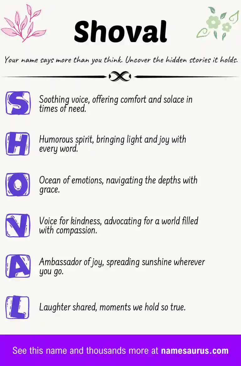 Acrostic poem about Shoval.