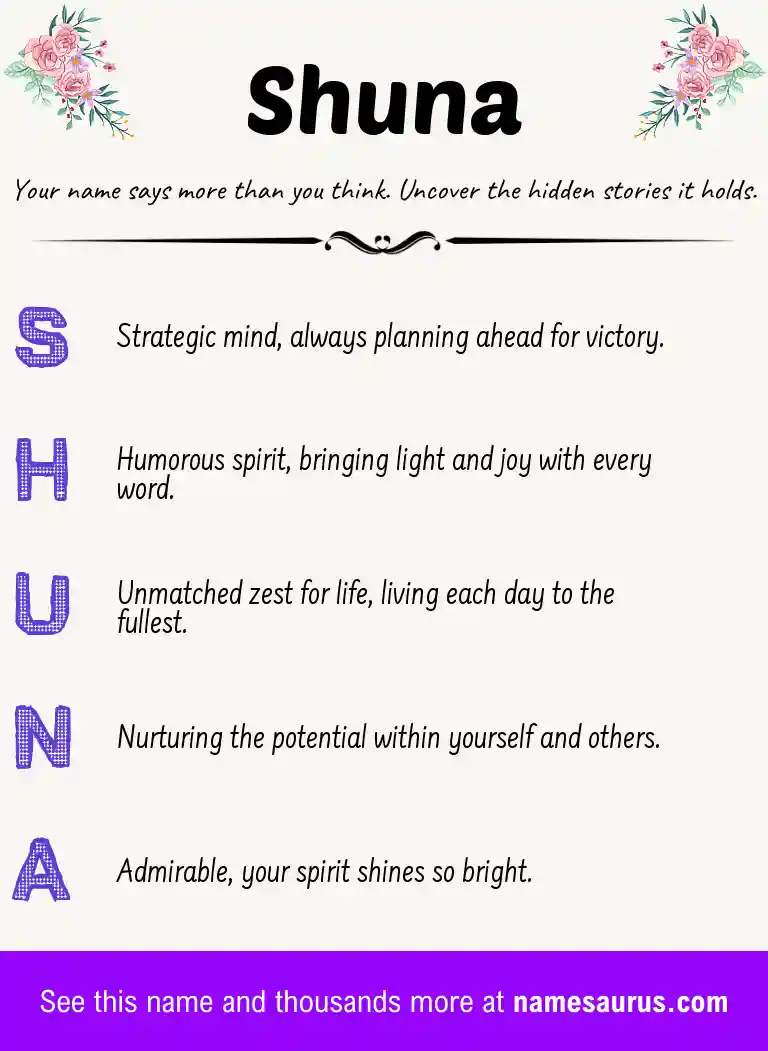 Acrostic poem about Shuna.