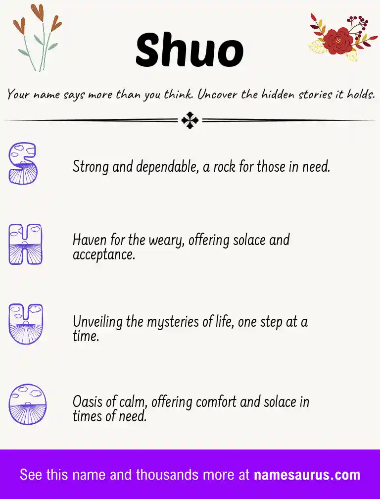 Acrostic poem about Shuo.