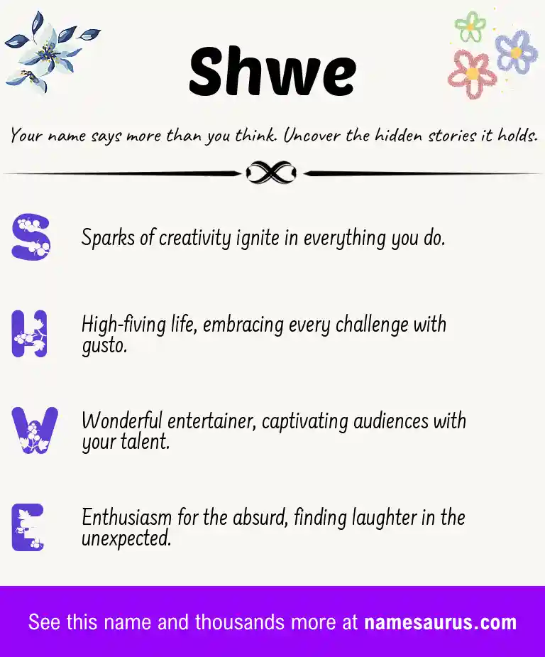 Acrostic poem about Shwe.