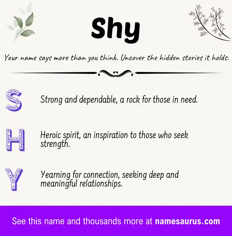 Acrostic poem about Shy.