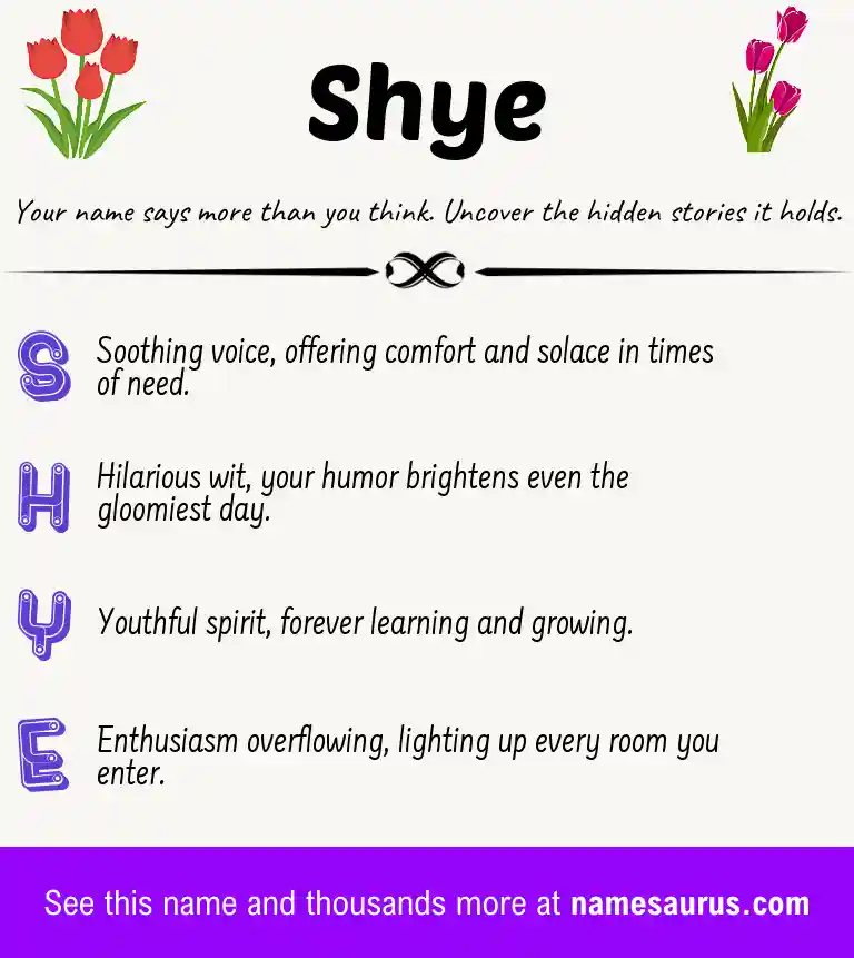 Acrostic poem about Shye.