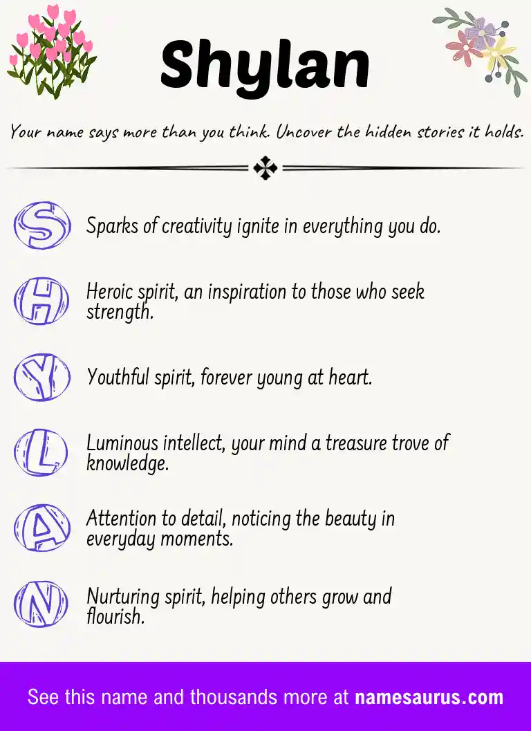 Acrostic poem about Shylan.