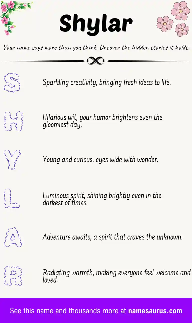 Acrostic poem about Shylar.