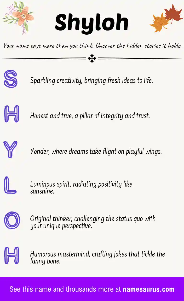 Acrostic poem about Shyloh.