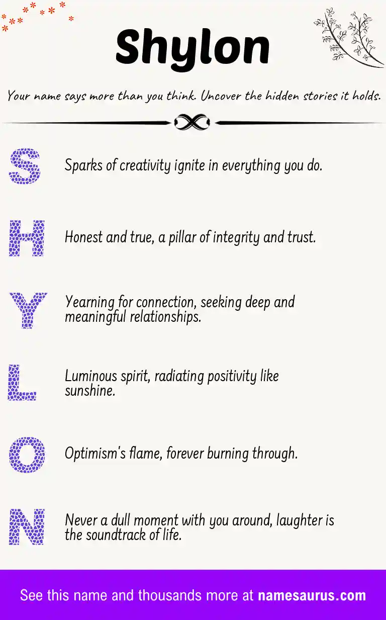 Acrostic poem about Shylon.