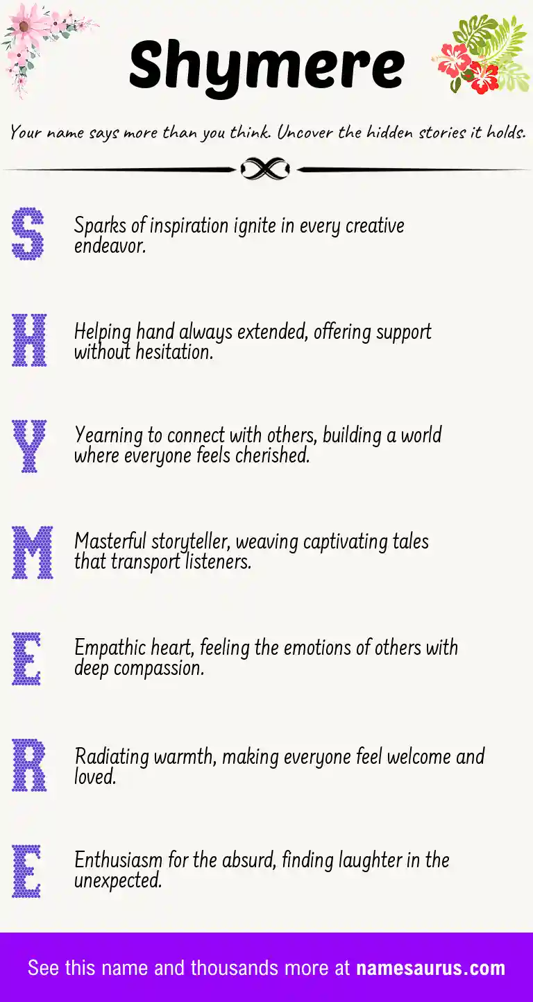 Acrostic poem about Shymere.