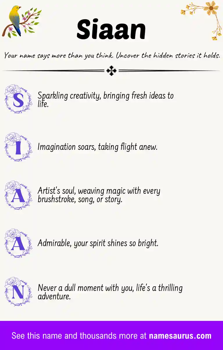 Acrostic poem about Siaan.