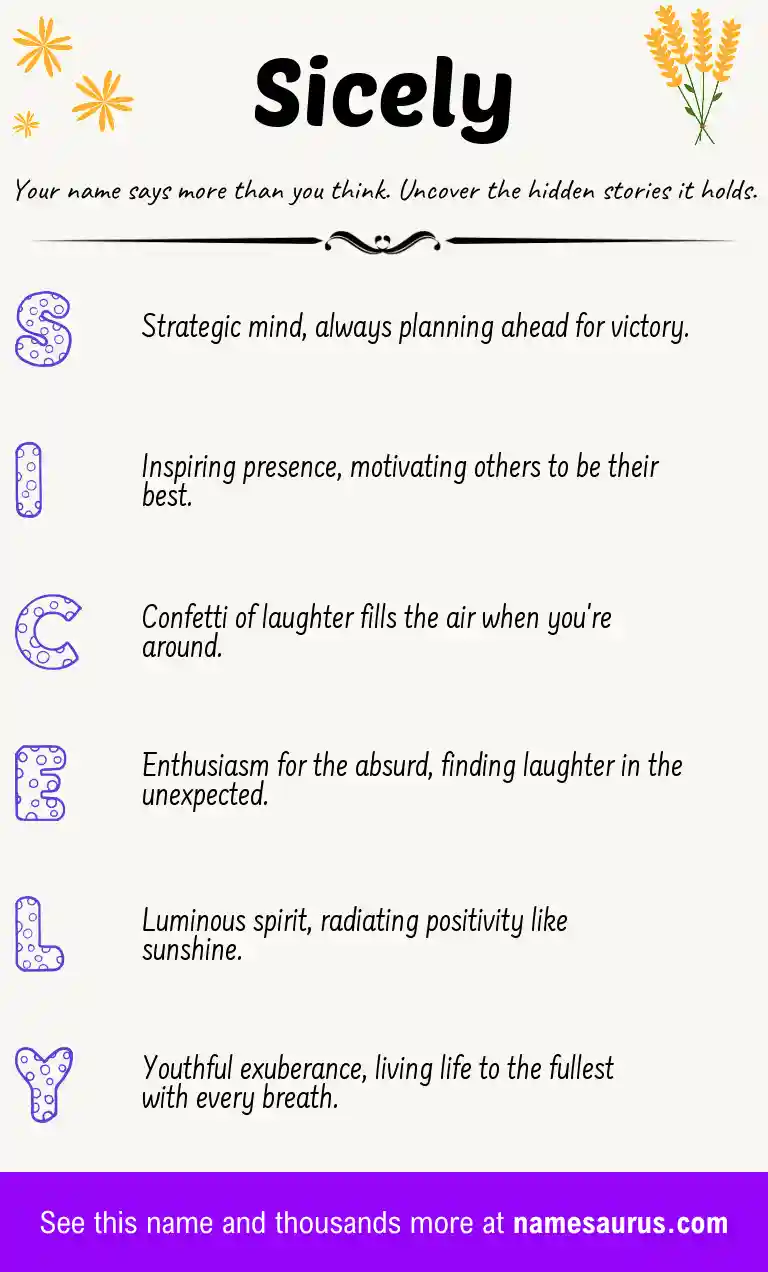 Acrostic poem about Sicely.