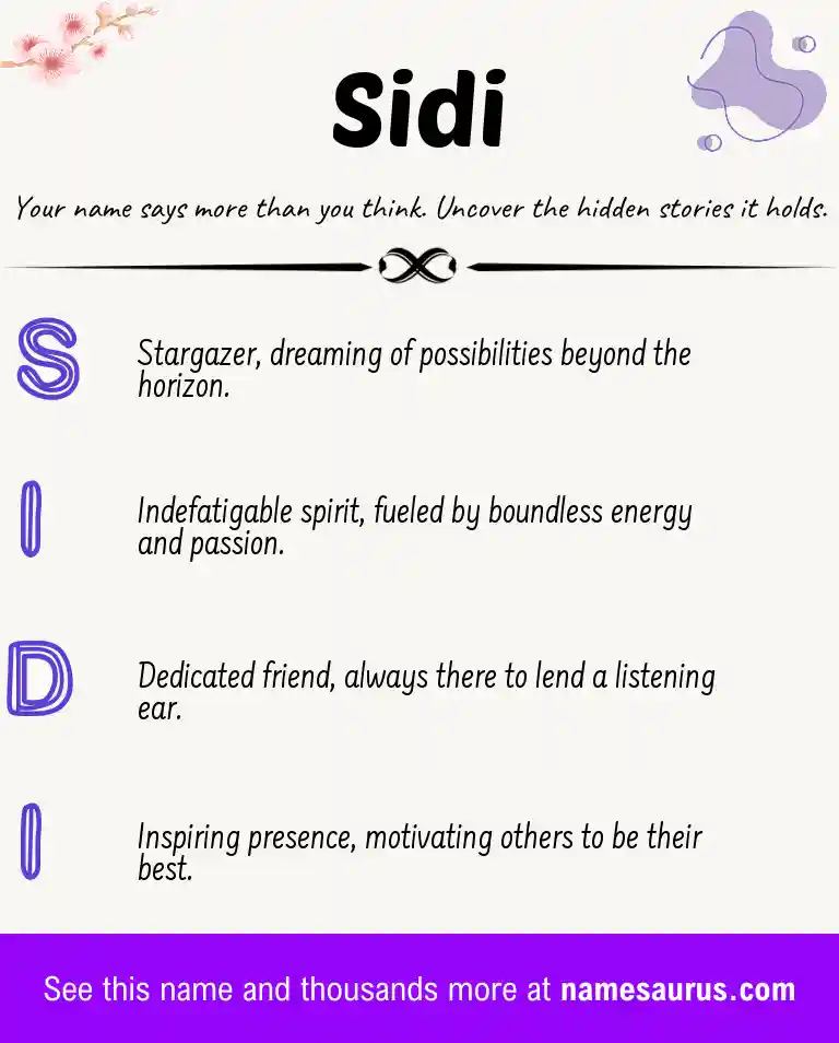 Acrostic poem about Sidi.