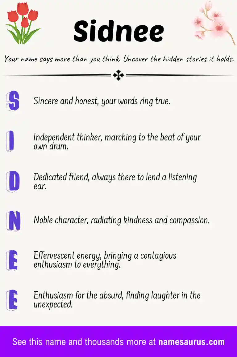 Acrostic poem about Sidnee.