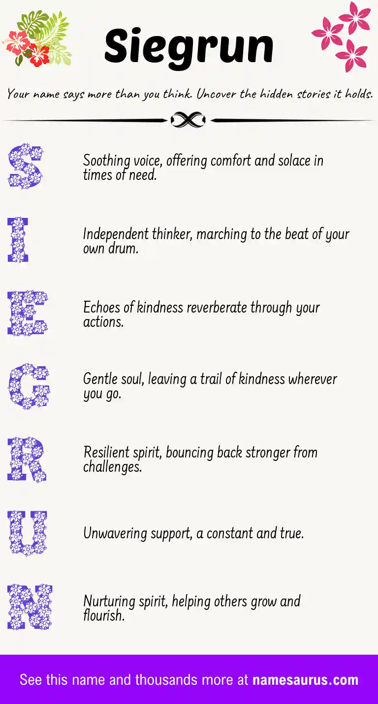 Acrostic poem about Siegrun.