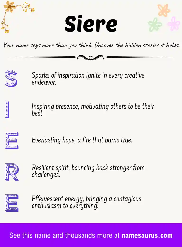 Acrostic poem about Siere.
