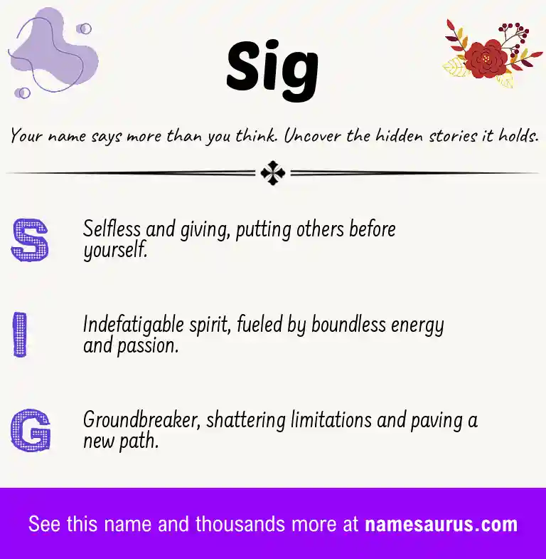 Acrostic poem about Sig.