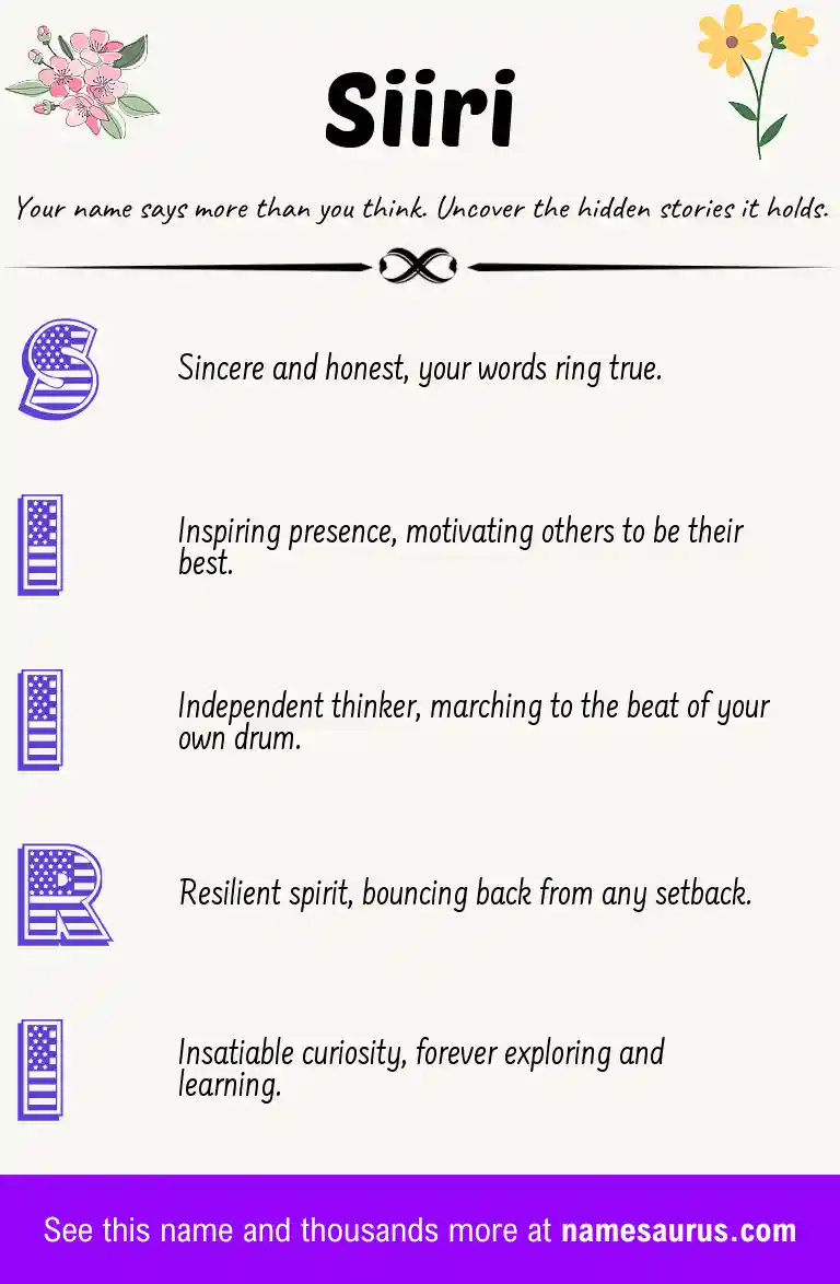 Acrostic poem about Siiri.