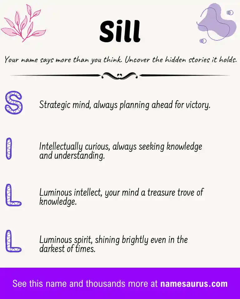 Acrostic poem about Sill.