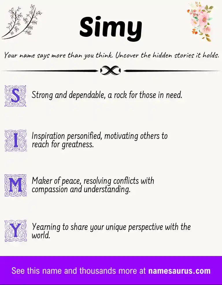 Acrostic poem about Simy.