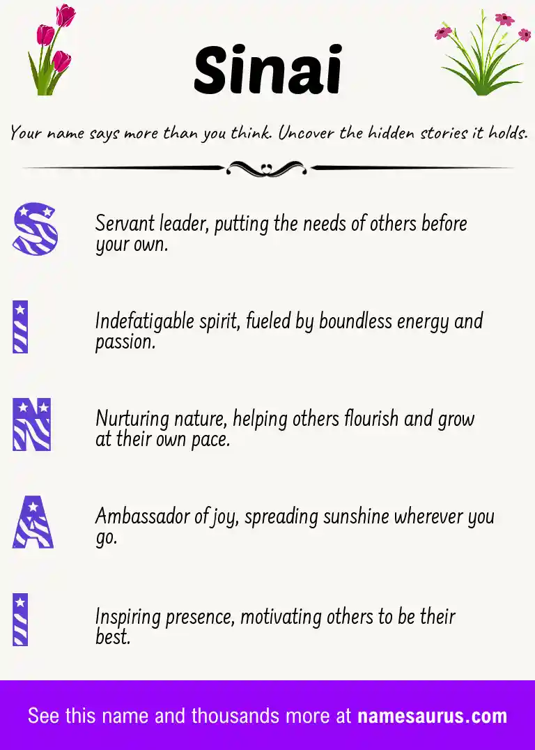 Acrostic poem about Sinai.