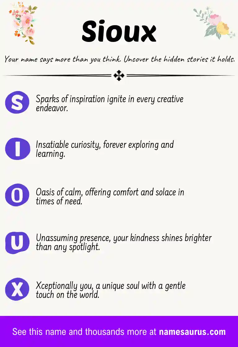 Acrostic poem about Sioux.