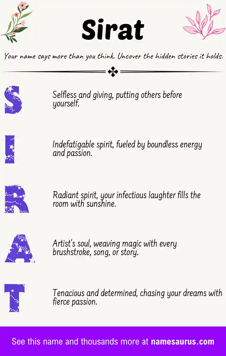 Acrostic poem about Sirat.