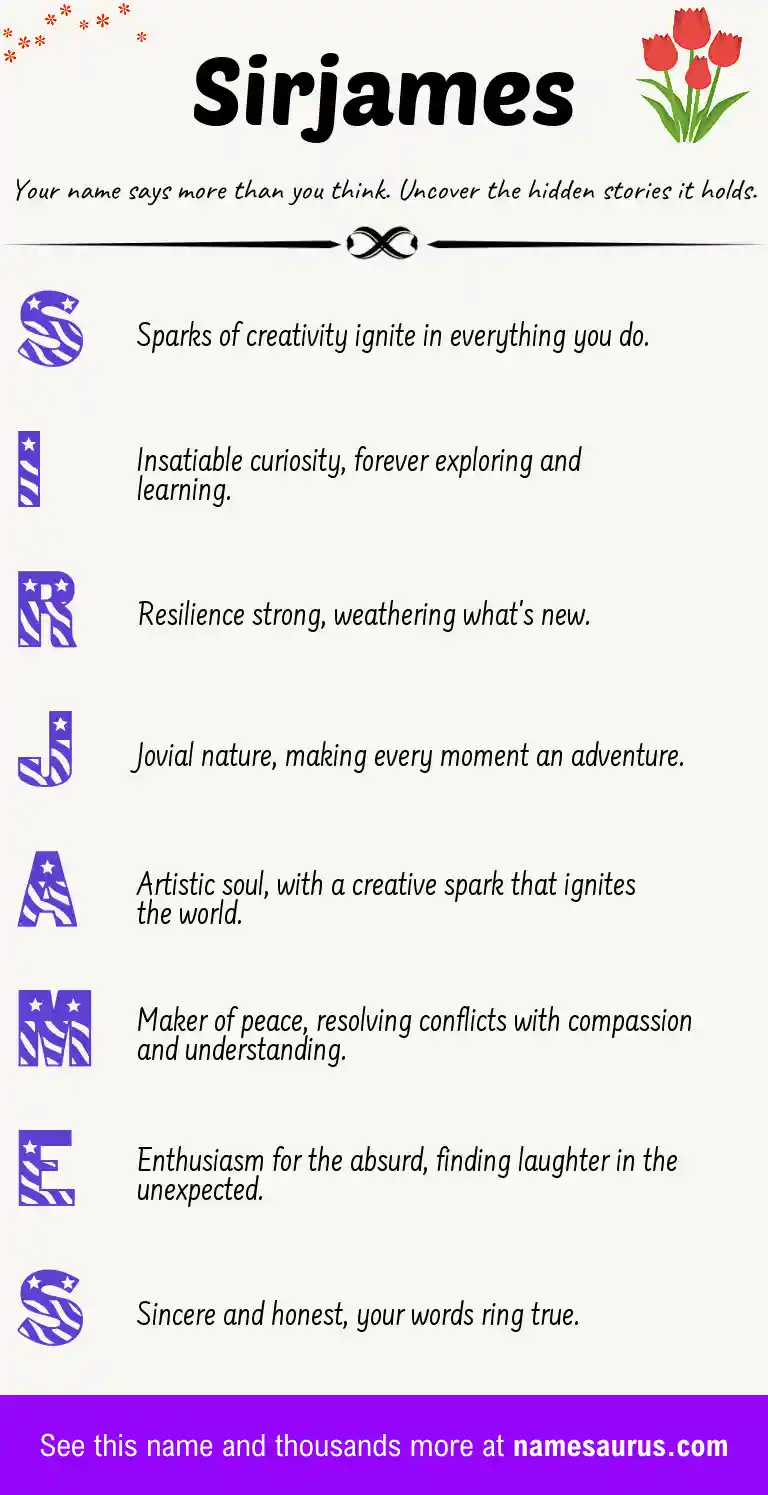 Acrostic poem about Sirjames.