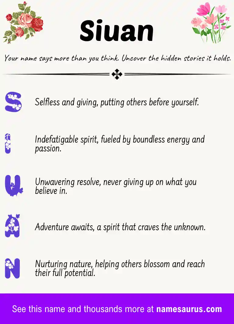 Acrostic poem about Siuan.