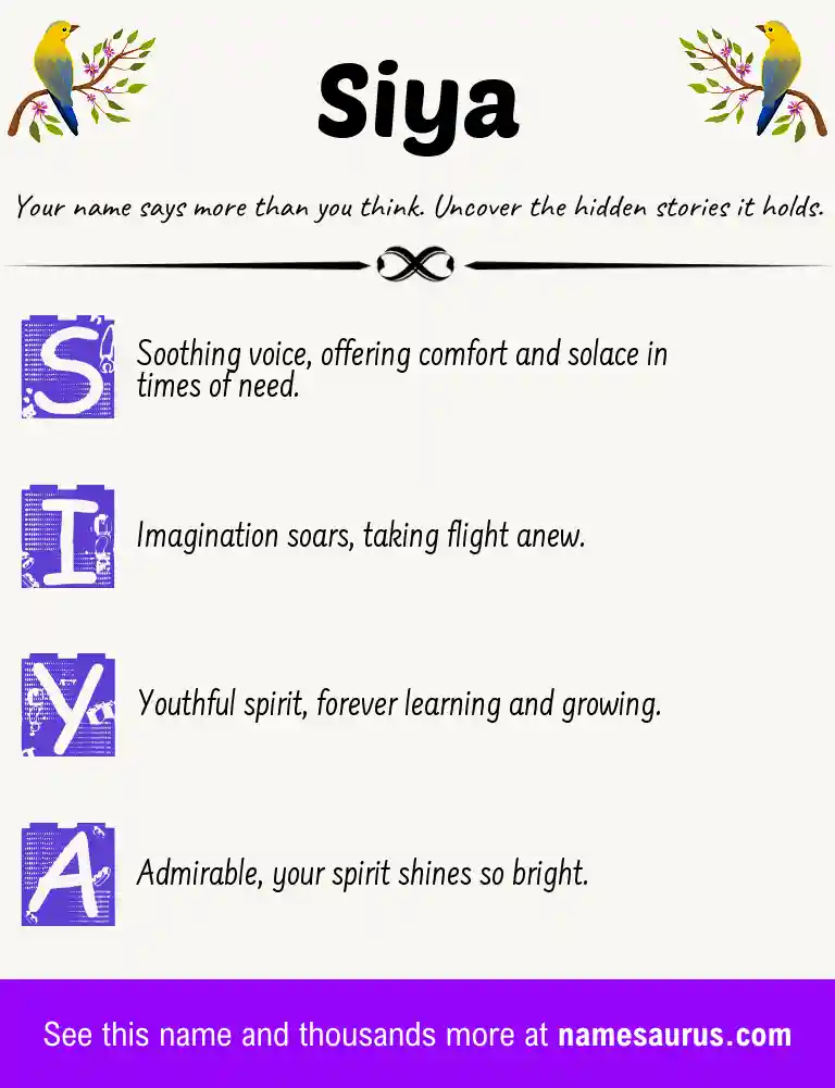 Acrostic poem about Siya.