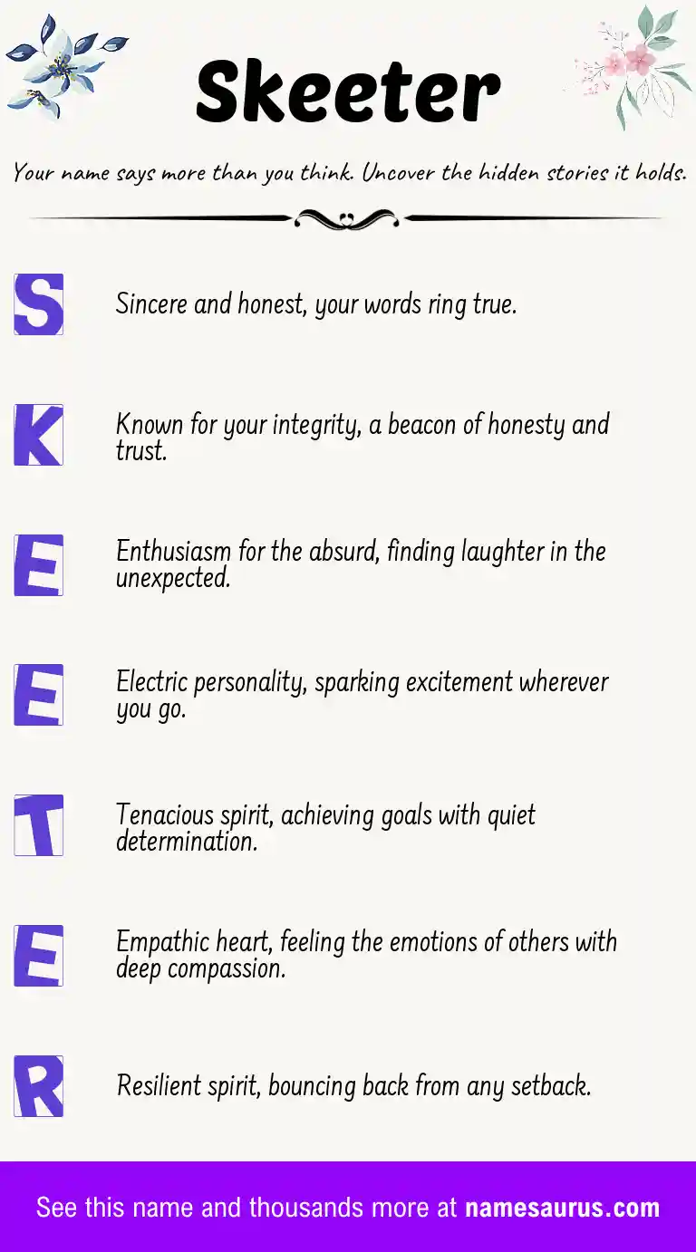 Acrostic poem about Skeeter.