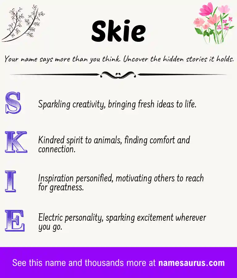 Acrostic poem about Skie.