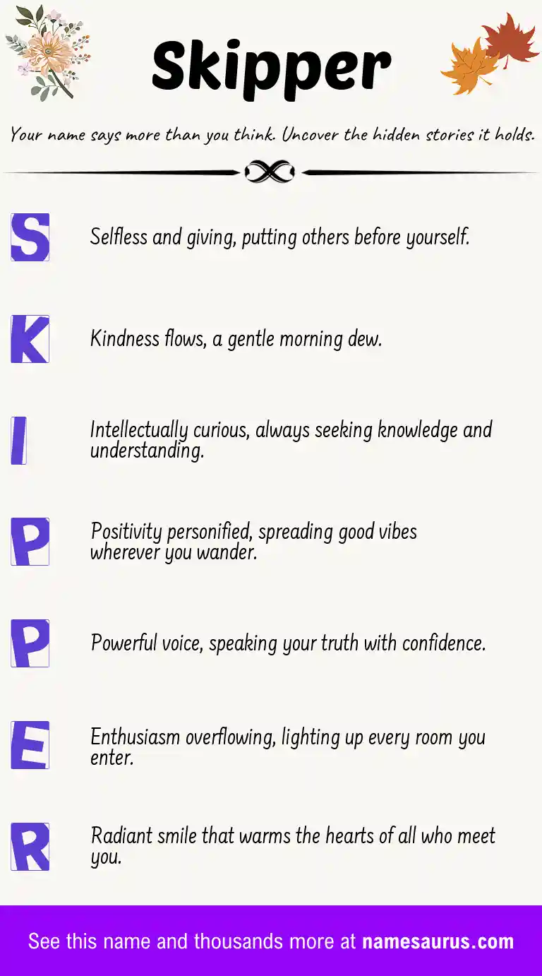 Acrostic poem about Skipper.