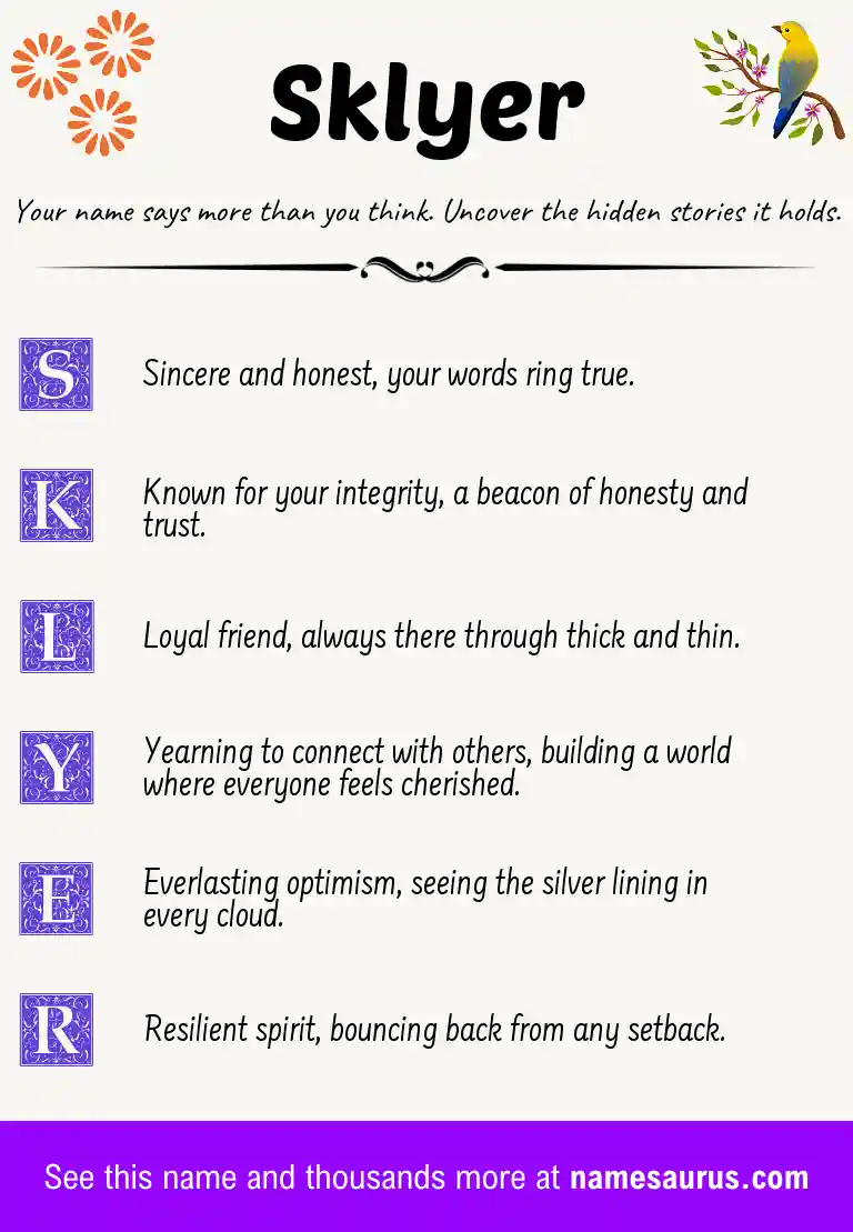 Acrostic poem about Sklyer.