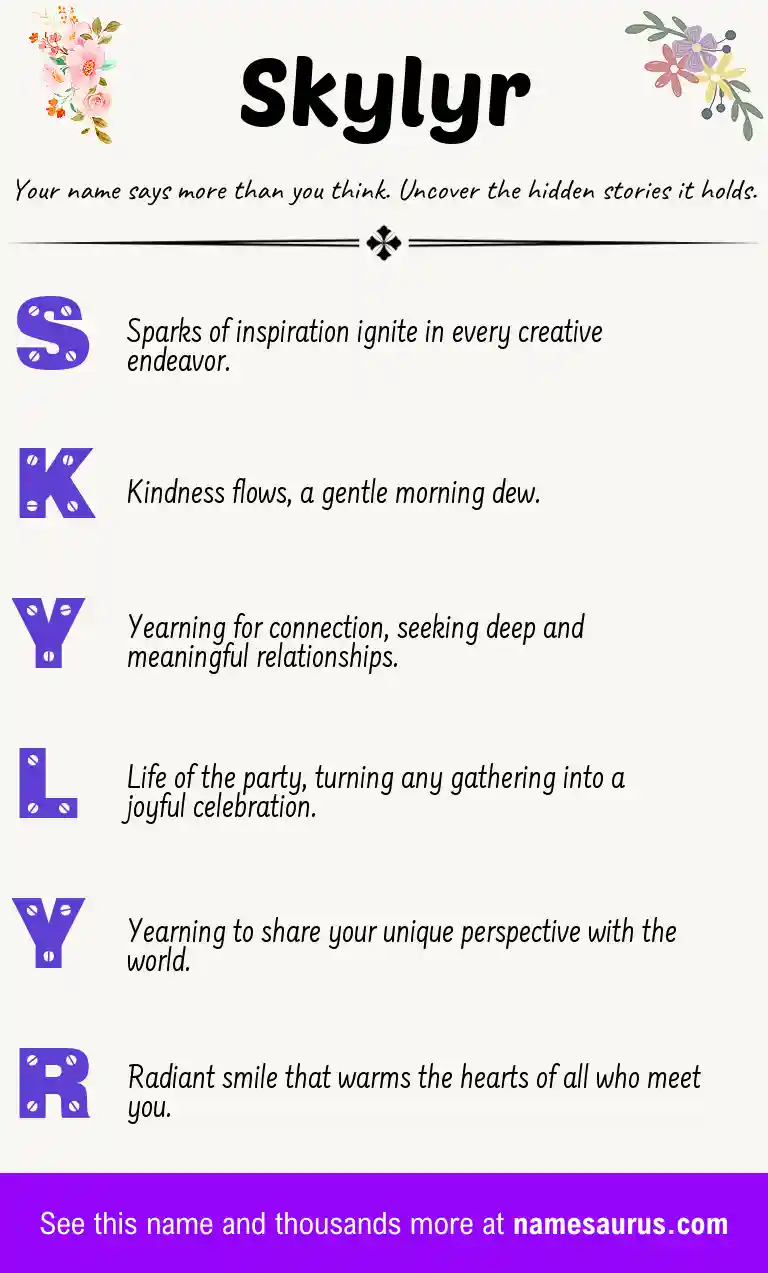 Acrostic poem about Skylyr.
