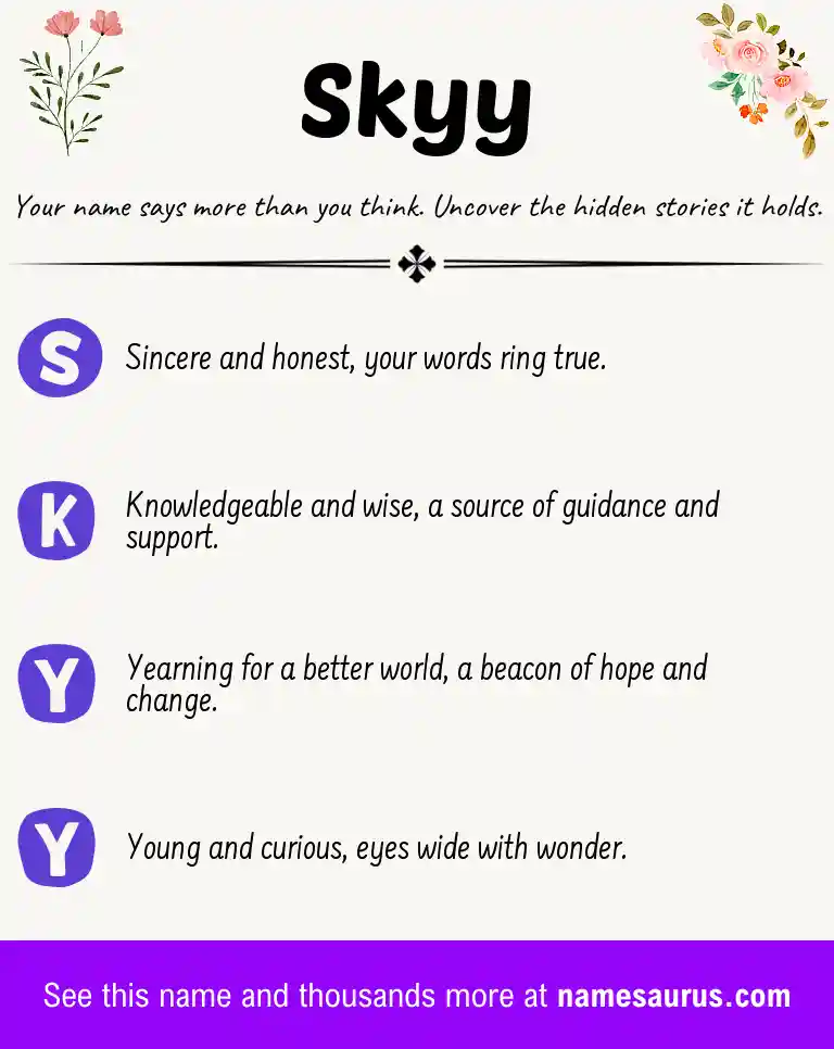 Acrostic poem about Skyy.