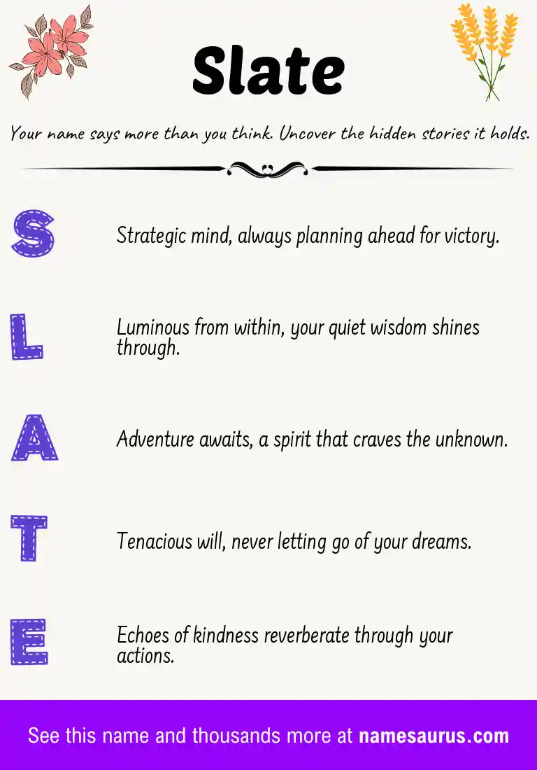 Acrostic poem about Slate.