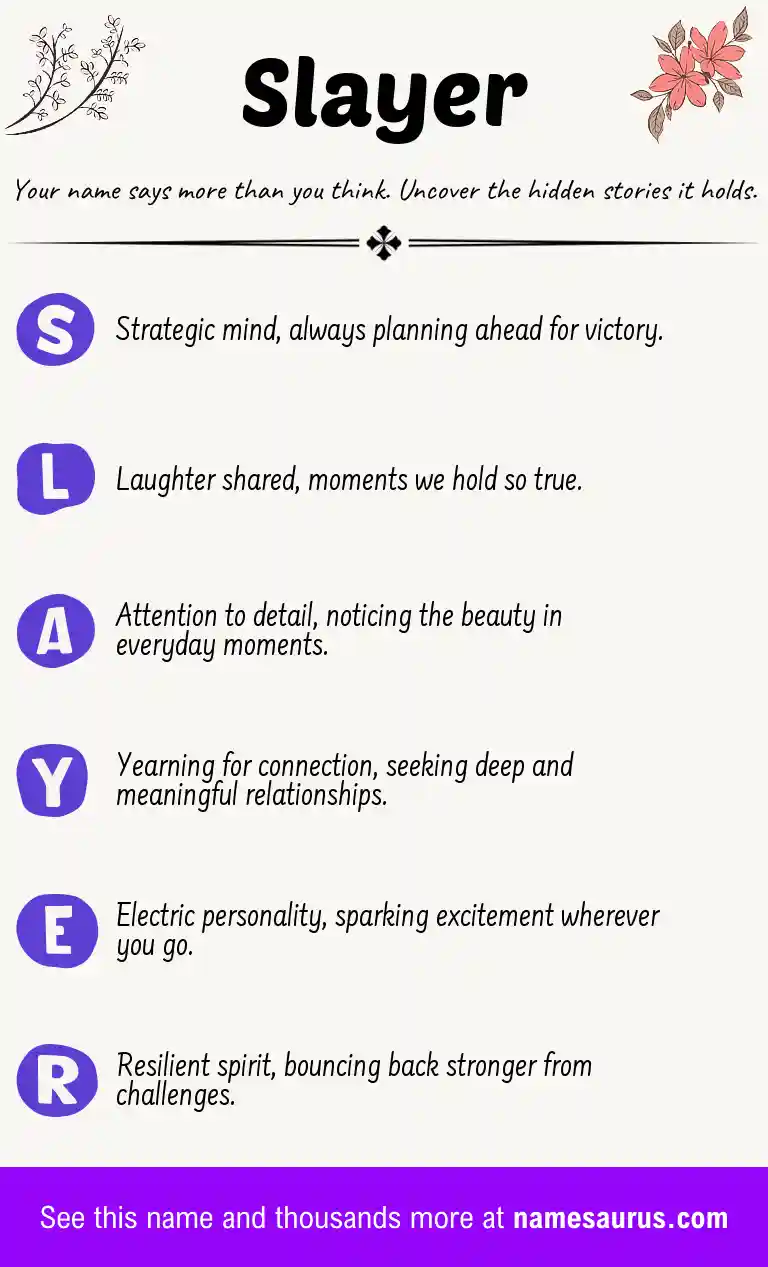 Acrostic poem about Slayer.
