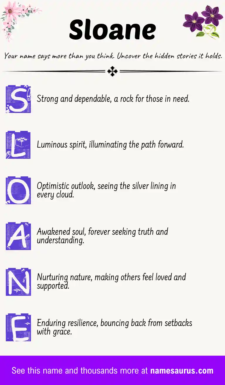 Acrostic poem about Sloane.
