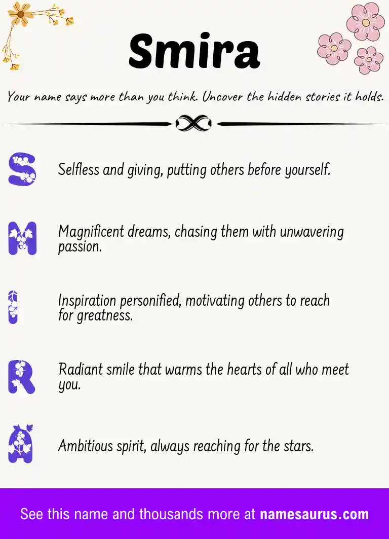 Acrostic poem about Smira.