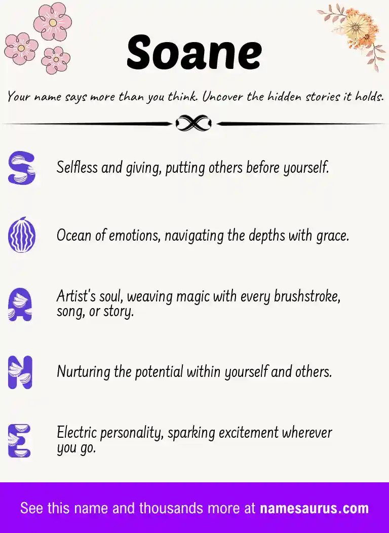 Acrostic poem about Soane.