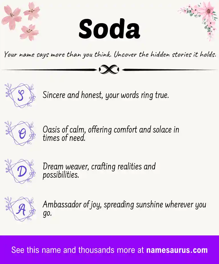 Acrostic poem about Soda.